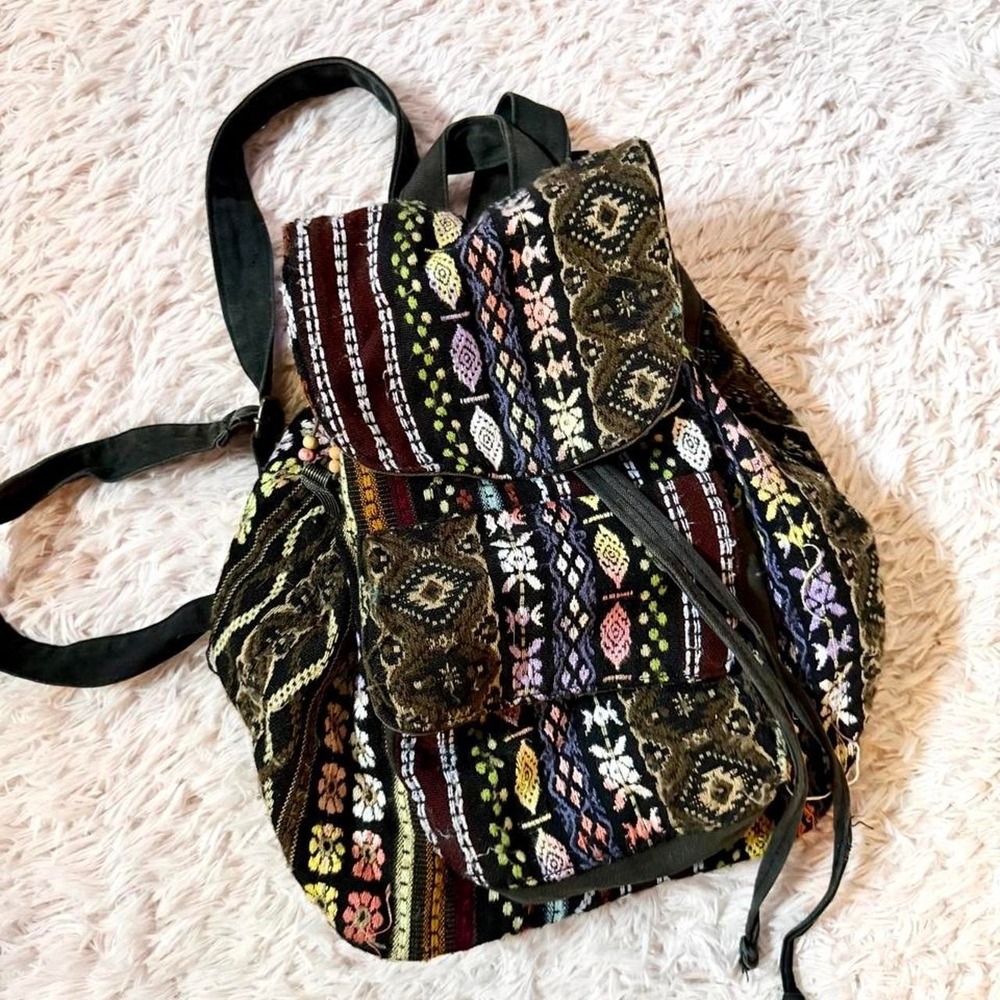 Boho Woven Colorful Hippie Patchouli Natural Geometric Aztec Tapestry Napsack